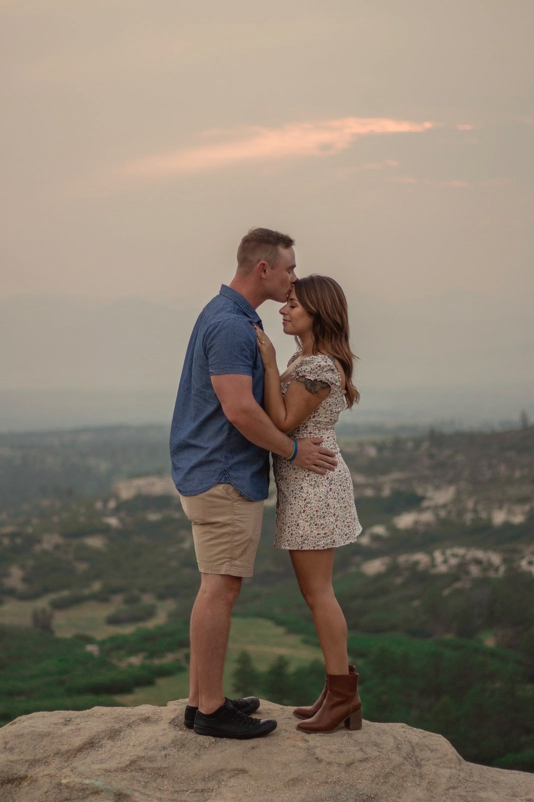 Engagement session at an overlook
