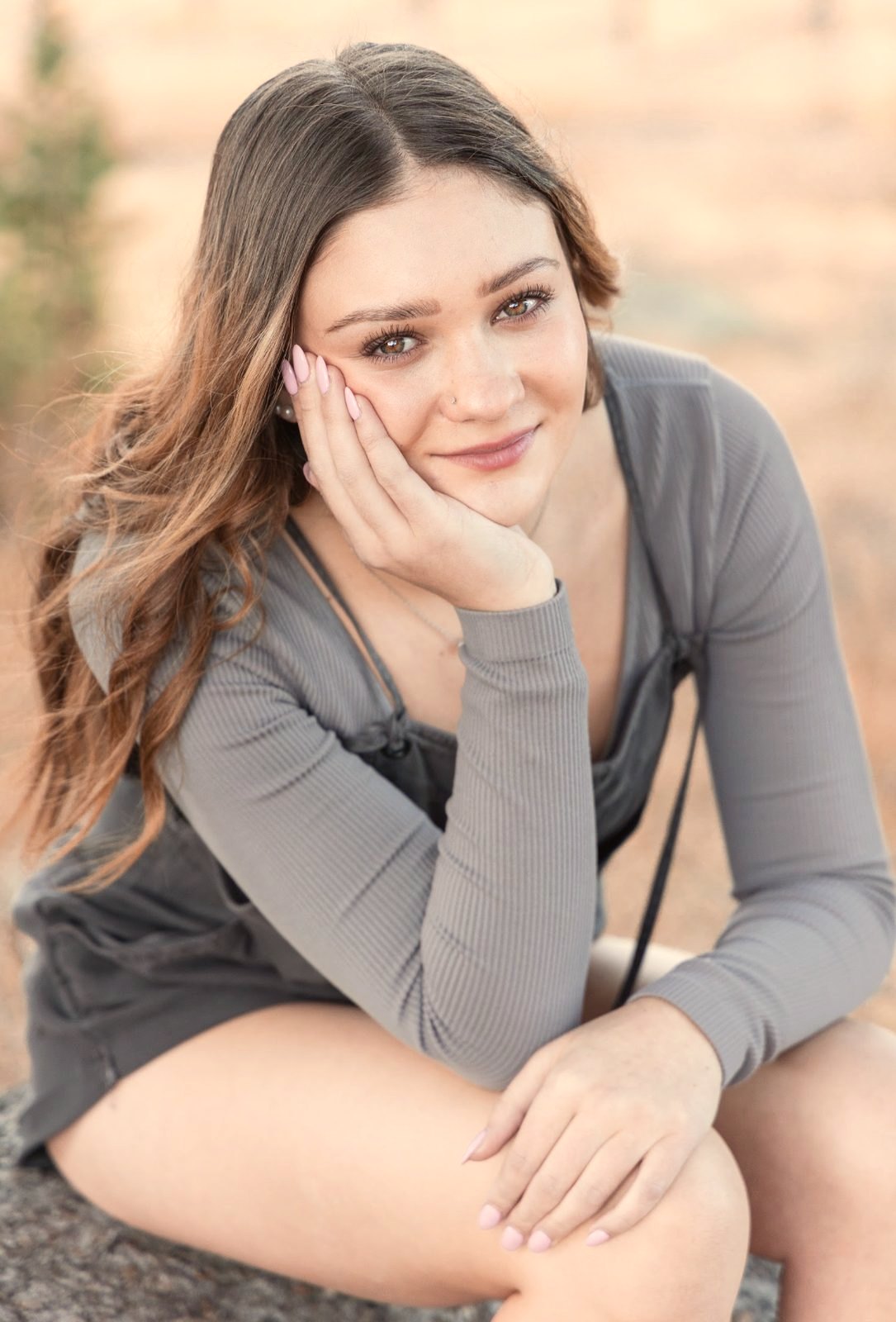 Senior portrait at golden hour
