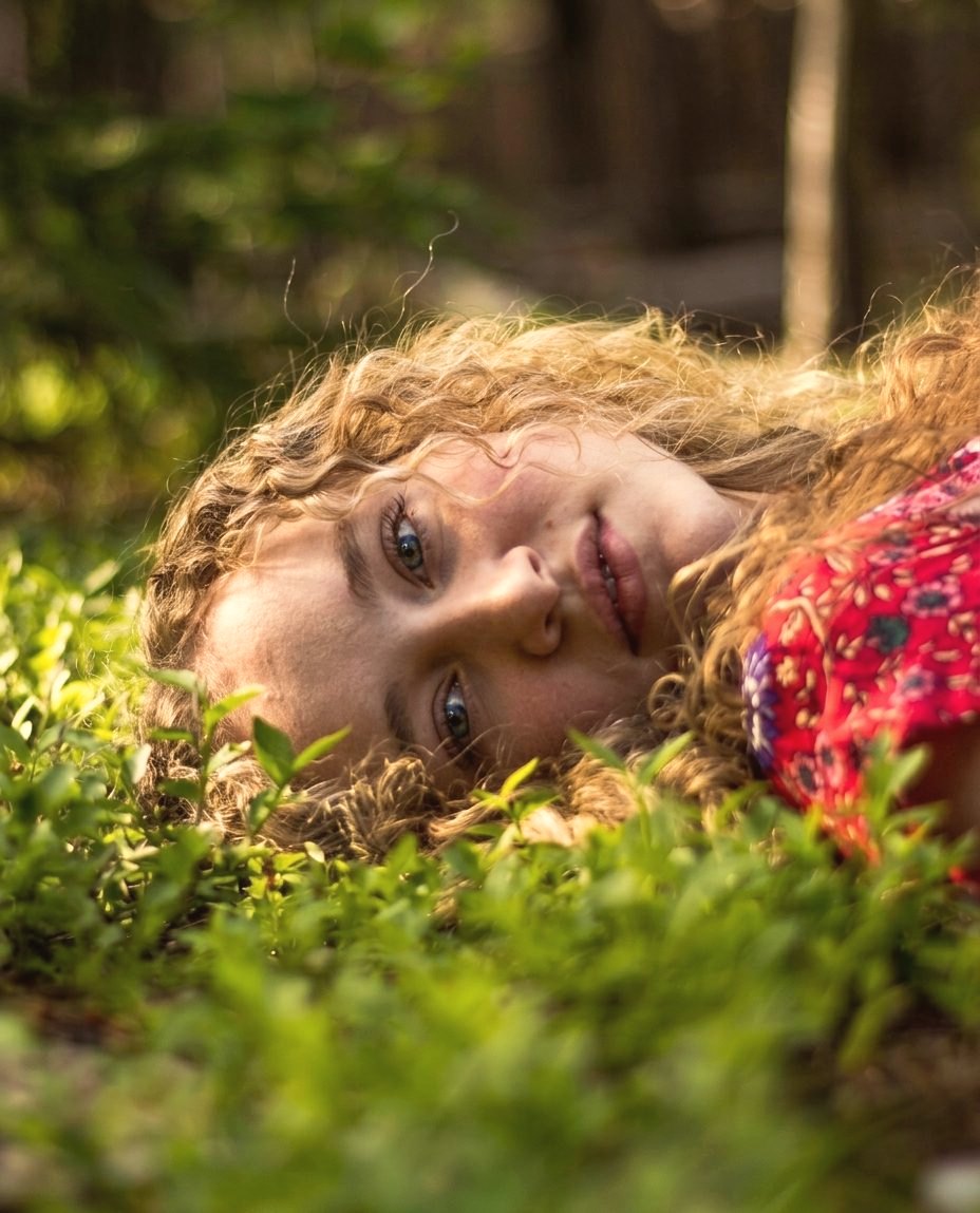 Creative portrait in greenery