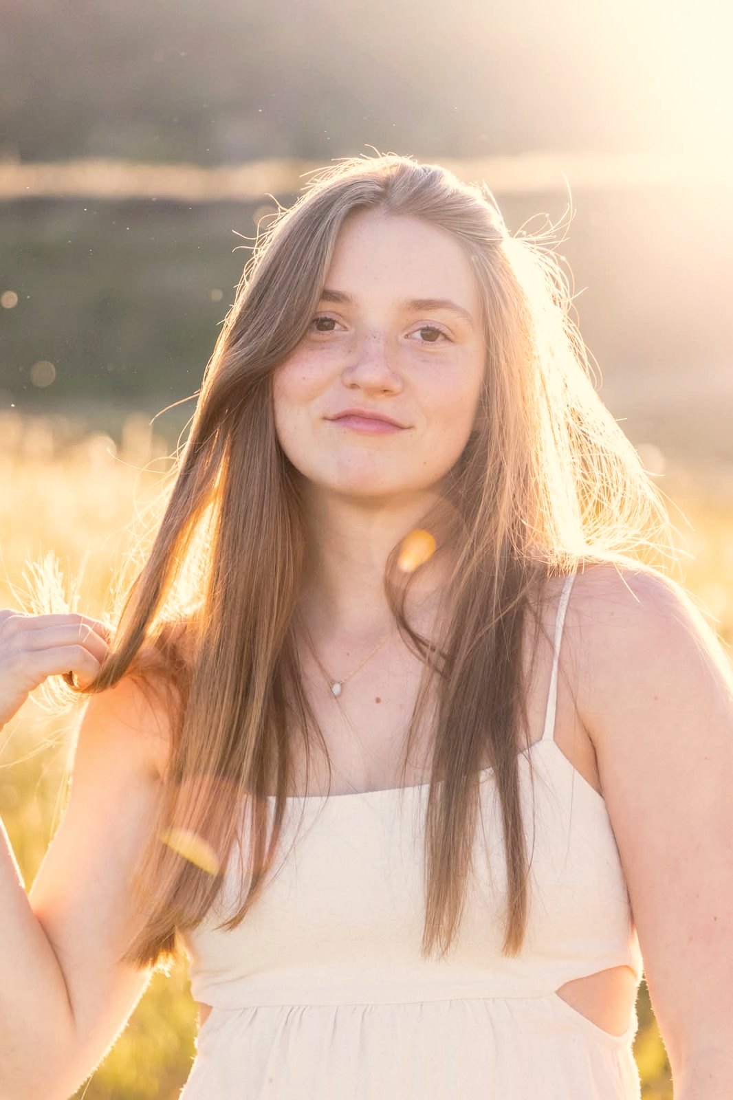 Senior portrait at golden hour