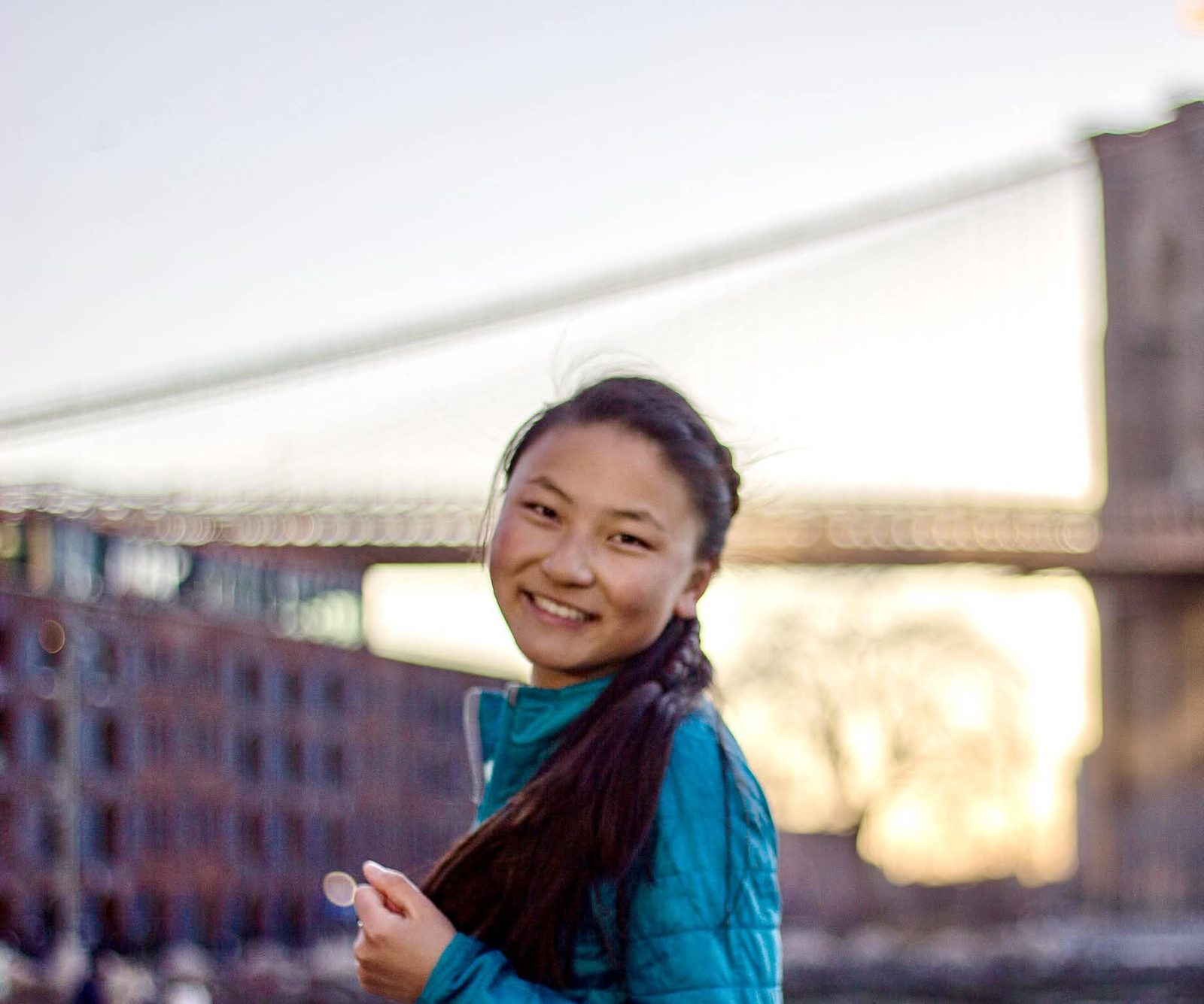 Portrait at the Brooklyn Bridge in New York